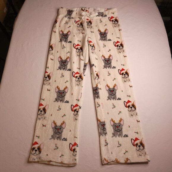 Lounge Pants Womens Christmas Dogs Large Fleece Doggie Drawings by Berkshire - Picture 4 of 7